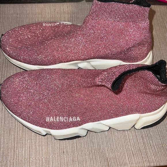 Pink Glitter Balenciaga Sneakers - Picture 1 of 3